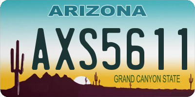 AZ license plate AXS5611