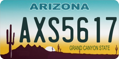 AZ license plate AXS5617