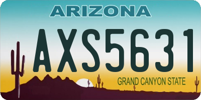 AZ license plate AXS5631
