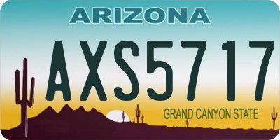 AZ license plate AXS5717