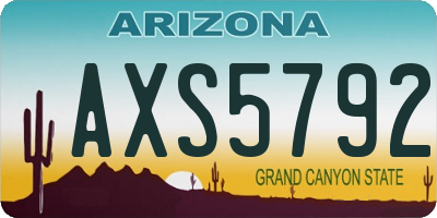 AZ license plate AXS5792