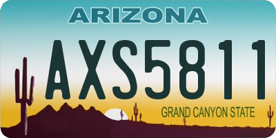 AZ license plate AXS5811