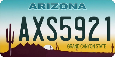 AZ license plate AXS5921