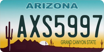 AZ license plate AXS5997