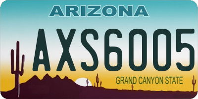 AZ license plate AXS6005