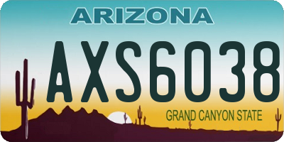 AZ license plate AXS6038