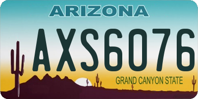 AZ license plate AXS6076
