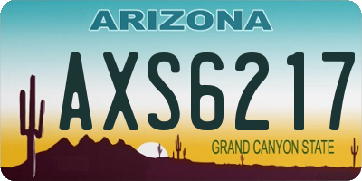AZ license plate AXS6217