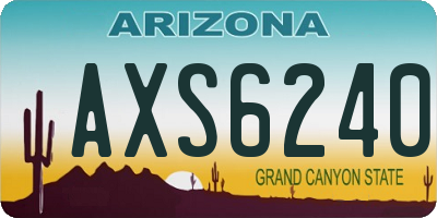 AZ license plate AXS6240