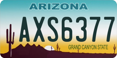 AZ license plate AXS6377