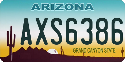 AZ license plate AXS6386