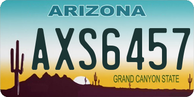 AZ license plate AXS6457