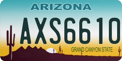 AZ license plate AXS6610