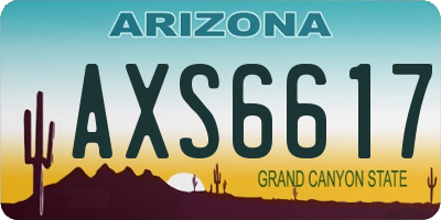AZ license plate AXS6617