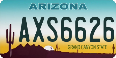 AZ license plate AXS6626