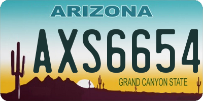 AZ license plate AXS6654