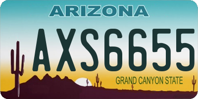 AZ license plate AXS6655
