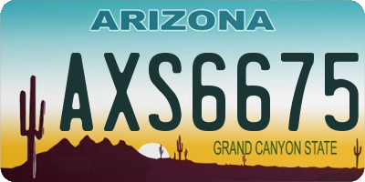 AZ license plate AXS6675