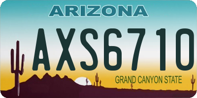 AZ license plate AXS6710