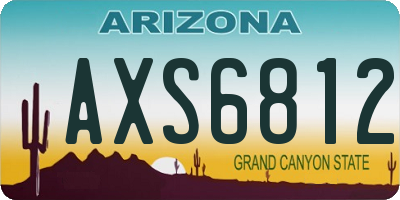 AZ license plate AXS6812