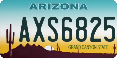 AZ license plate AXS6825