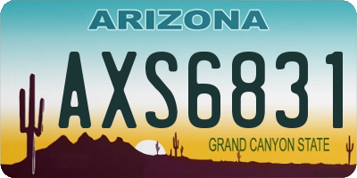 AZ license plate AXS6831