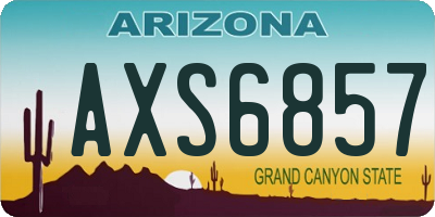 AZ license plate AXS6857