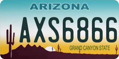 AZ license plate AXS6866