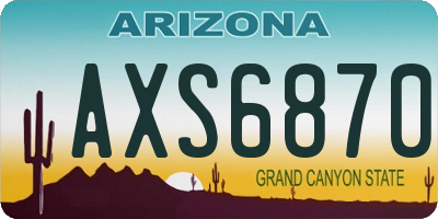 AZ license plate AXS6870
