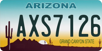 AZ license plate AXS7126