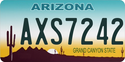 AZ license plate AXS7242