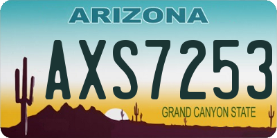 AZ license plate AXS7253