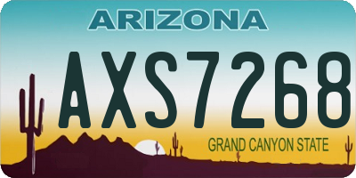 AZ license plate AXS7268