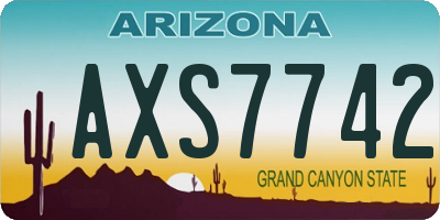 AZ license plate AXS7742