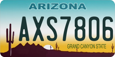 AZ license plate AXS7806