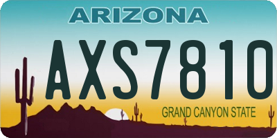 AZ license plate AXS7810