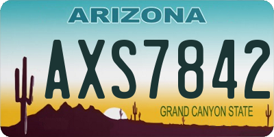 AZ license plate AXS7842