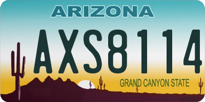 AZ license plate AXS8114
