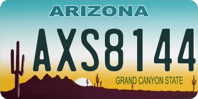 AZ license plate AXS8144