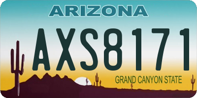 AZ license plate AXS8171