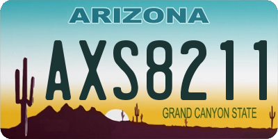 AZ license plate AXS8211
