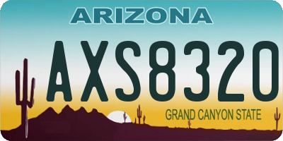 AZ license plate AXS8320