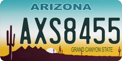 AZ license plate AXS8455