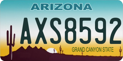 AZ license plate AXS8592