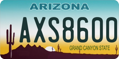 AZ license plate AXS8600