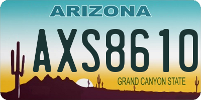 AZ license plate AXS8610