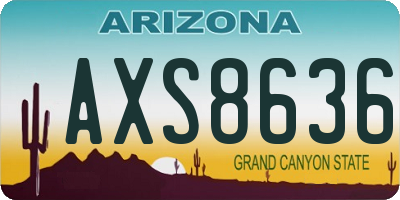 AZ license plate AXS8636
