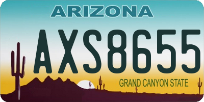 AZ license plate AXS8655