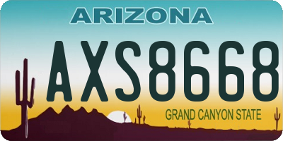 AZ license plate AXS8668