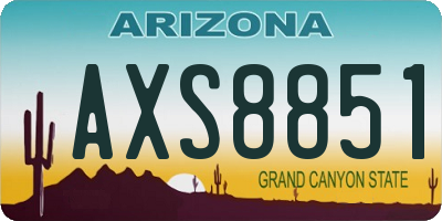 AZ license plate AXS8851